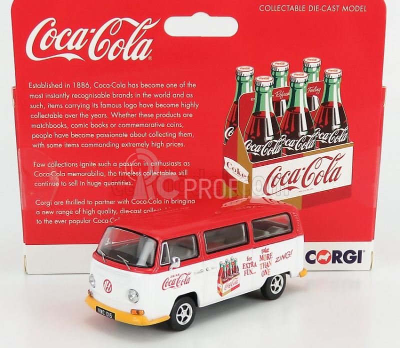 Corgi Volkswagen T1 Camper Van Coca-cola Zing 1961 1:43 červená biela