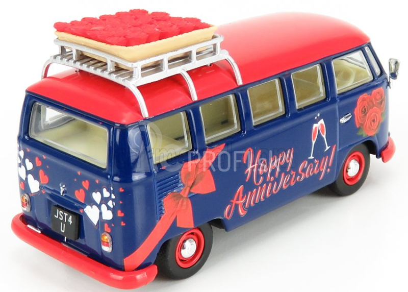 Corgi Volkswagen T1 Minibus Happy Anniversary 1961 1:43 Modrá červená