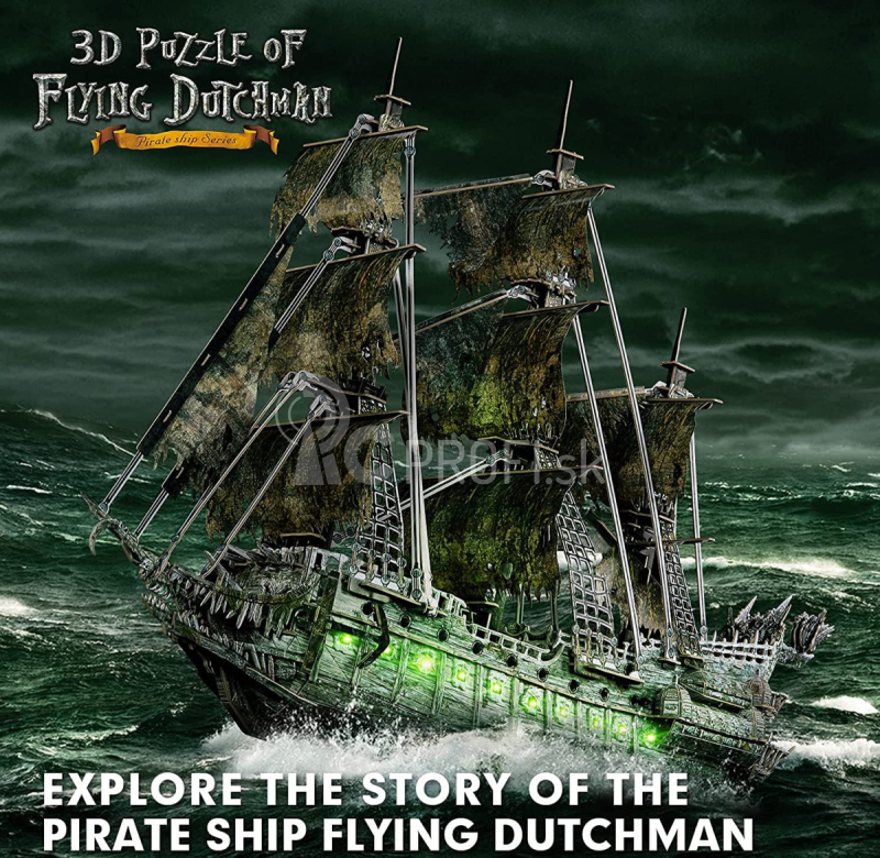 Cubicfun Puzzle Kit 3d z peny L'olandese Volante Veliero Boat Flying Dutchman Con Led /