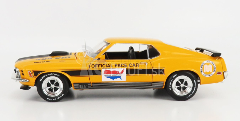 Diaľnica61 Ford usa Mustang Mach-1 428 Cid Coupe 1970 Oficiálne Pace Car Michigan Speedway International 1:18 Oranžová čierna