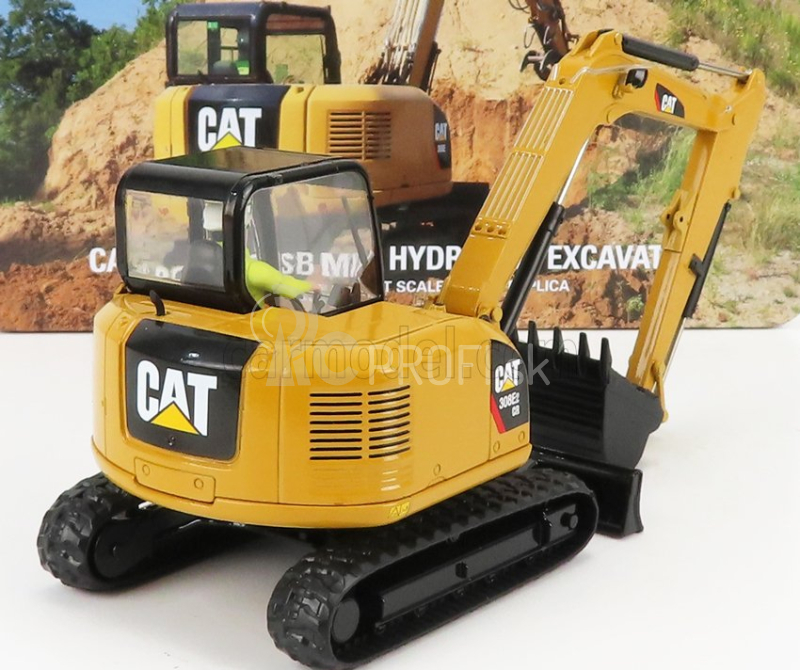 Dm-models Caterpillar Cat308e2 Cr Sb Escavatore Cingolato - Traktor Hydraulické minirýpadlo 1:32 žltá čierna