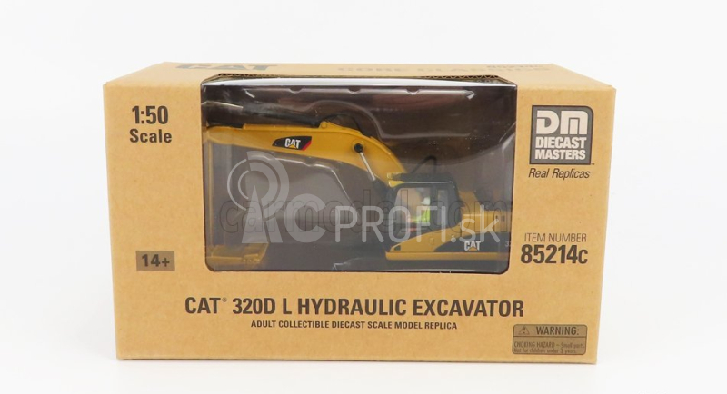 Dm-models Caterpillar Cat320d Escavatore Cingolato - Traktor Hydraulické rýpadlo škrabák 1:50 žltá čierna