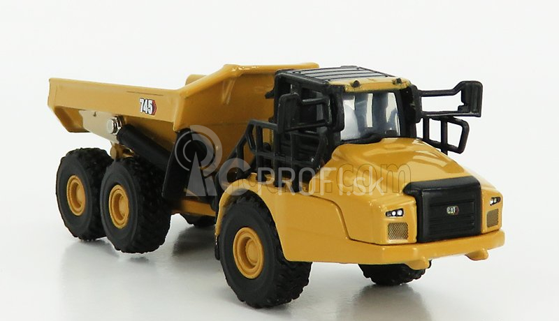 Dm-models Caterpillar Cat745 Cassone Ribaltabile Cava 3-assi - kĺbový nákladný automobil 1:125 žltá čierna