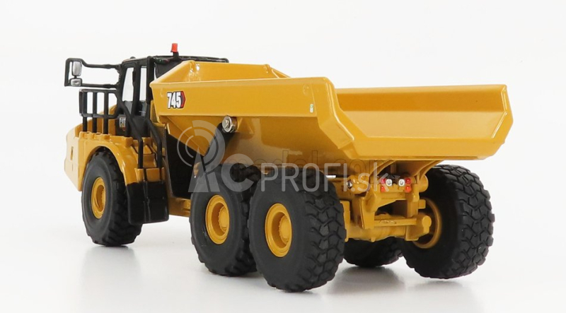 Dm-models Caterpillar Cat745 Cassone Ribaltabile Cava 3-assi - kĺbový nákladný automobil 1:64 žltá čierna