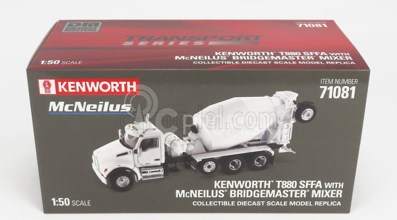 Dm-models Kenworth T880s Cisterna na betón a cement Nákladné auto 4-assi 1990 1:50 biela
