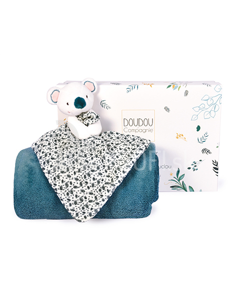 Doudou Happy Koala Yoca darčeková súprava s dekou a podložkou na spanie
