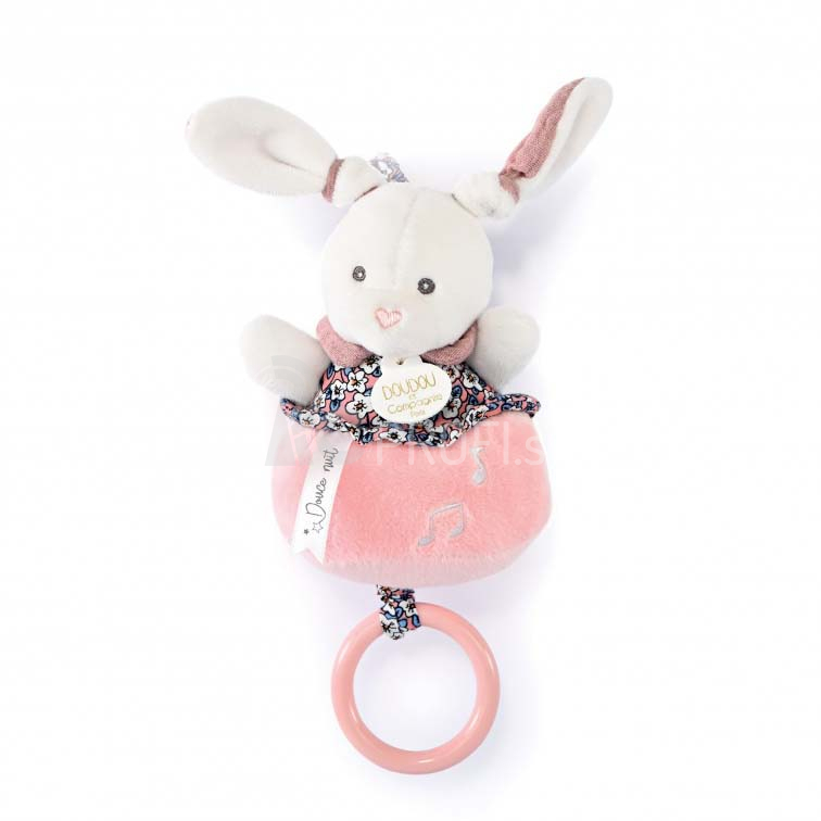 Doudou Plyšový králik hrajúci melódiu ružový 20 cm