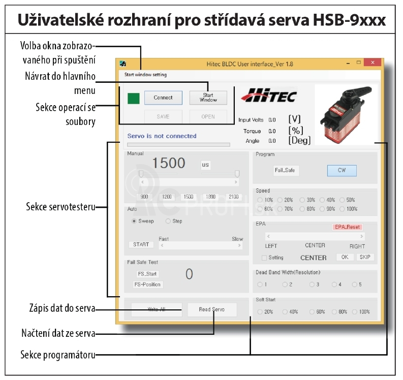 DPC-11 Univerzálny programátor serv Hitec s PC rozhraním (mini-USB)
