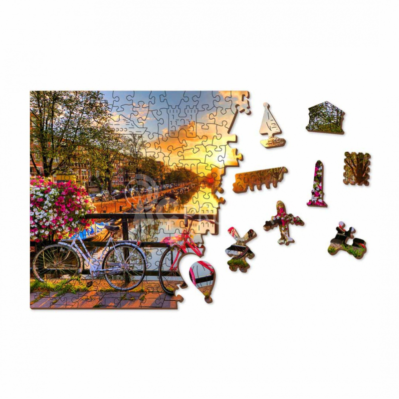 Wooden City drevené puzzle – Bicycles of Amsterdam XL
