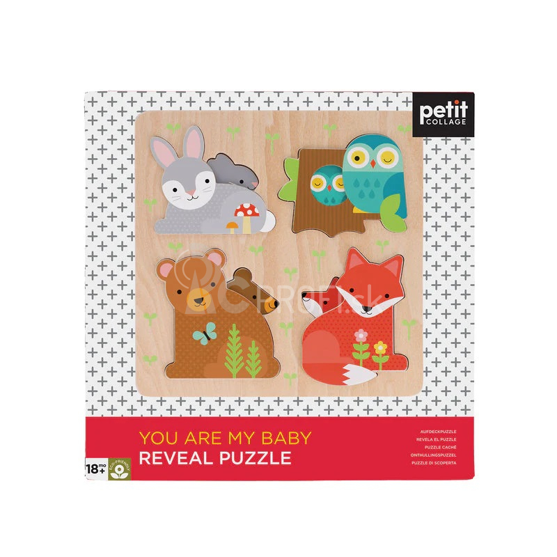Drevené puzzle Petit Collage Reveal: Ty si moje dieťa