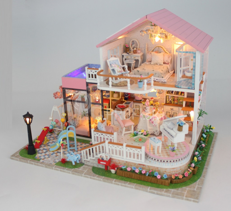 Dve deti miniatúrny domček Roztomilá vila