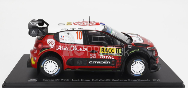 Edicola Citroen C3 Wrc Abu Dhabi N 10 Winner Rally Catalunya Costa Daurada 2018 S.loeb - D.elena 1:24 Čierna červená biela