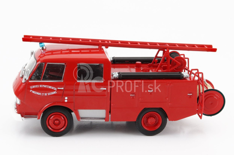Edicola Citroen N-series Tanker Truck 1969 - Hasičské auto - Vigili Del Fuoco - Feuerwehr 1:43 Červená