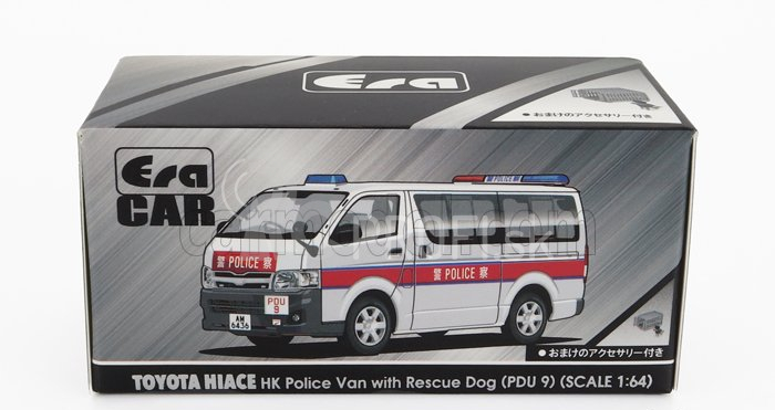 Era-models Toyota Hiace Minibus Polícia so záchranárskym psom 2009 1:64 Biela červená