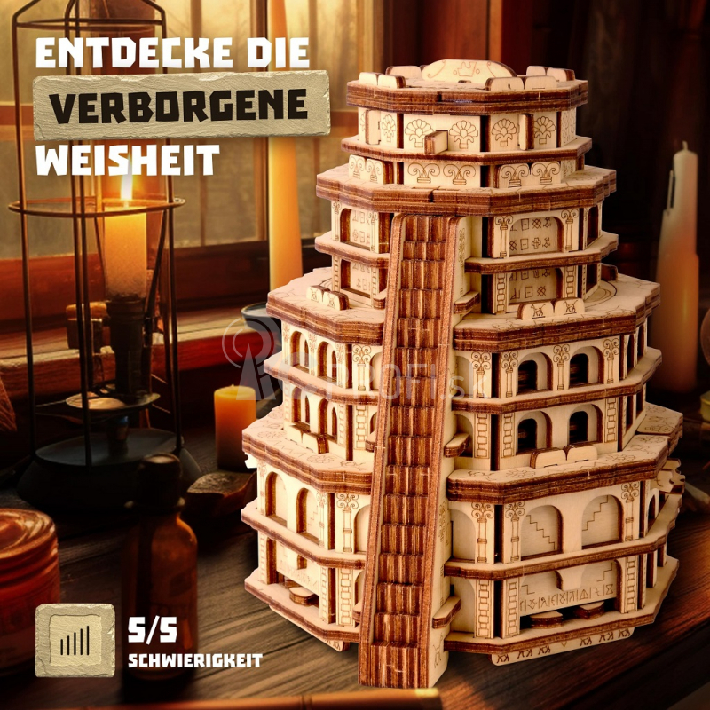 EscapeWelt Drevené puzzle Quest Tower