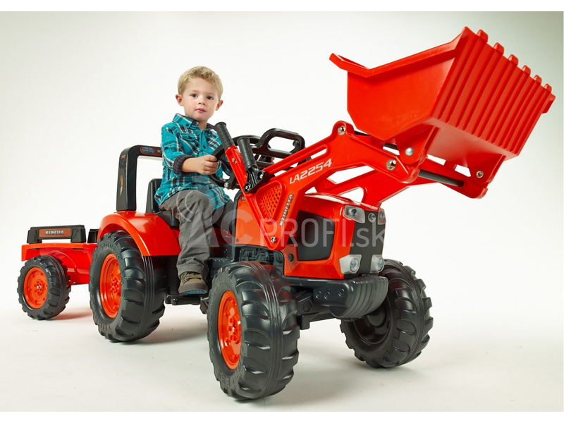 FALK – Šliapací traktor Kubota M135GX s nakladačom a vlečkou