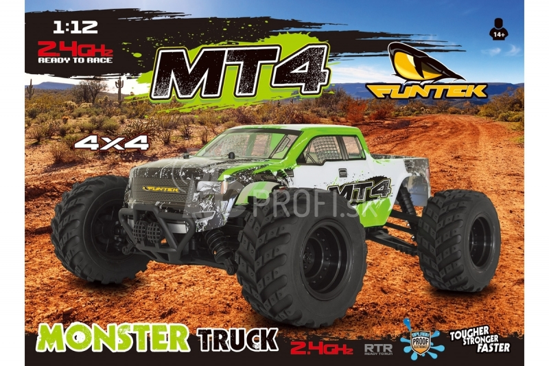 RC auto FUNTEK MT4 elektro Offroad Monster truck
