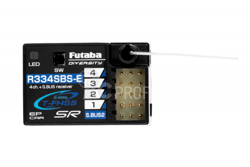 Futaba 4PM Plus T-FHSS, prijímač R334SBS-E s telemetriou