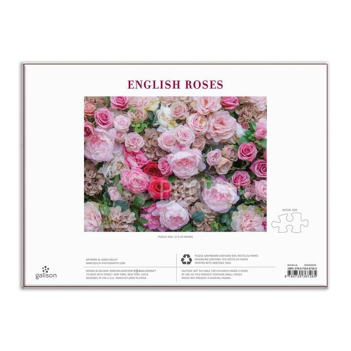 Galison Anglická ruža Puzzle 1000 dielikov - poškodený obal