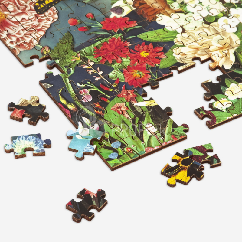 Galison Drevené puzzle Záhrada motýľov 144 dielikov