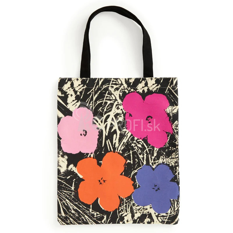 Galison Plátenná taška Warhol flowers - ružová