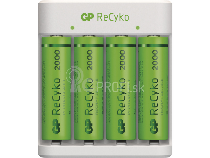 GP USB nabíjačka Eco E411 + 4AA GP ReCyko 2100