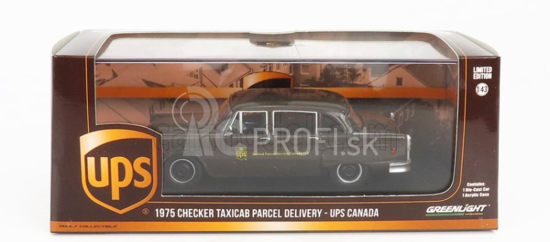 Greenlight Checker Taxi Cab Ups Kanada 1975 1:43 Brown