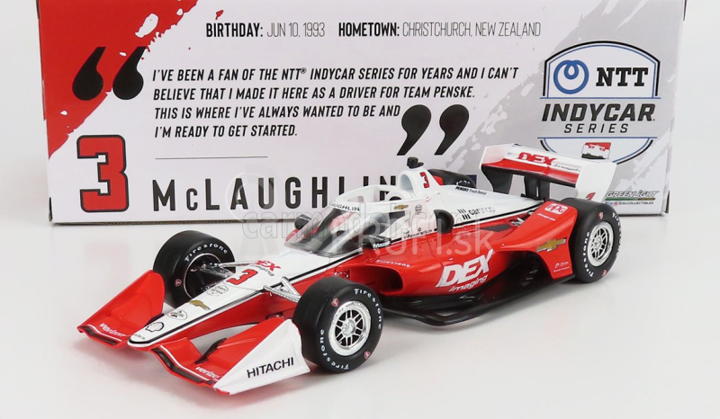 Greenlight Chevrolet Team Penske Dex Imaging N 3 Indianapolis Indy 500 Indycar Series 2021 S.mclaughlin 1:18 Červená Biela