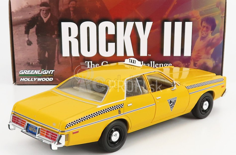 Greenlight Dodge Monaco Taxi City Cab Co 1978 - Rocky Iii Movie 1:24 Žltá