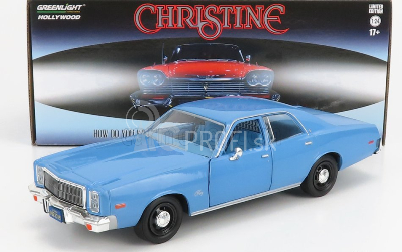 Greenlight Plymouth Fury 1977 - Christine Movie - Detective Rudolph Junkins 1:24 Light Blue