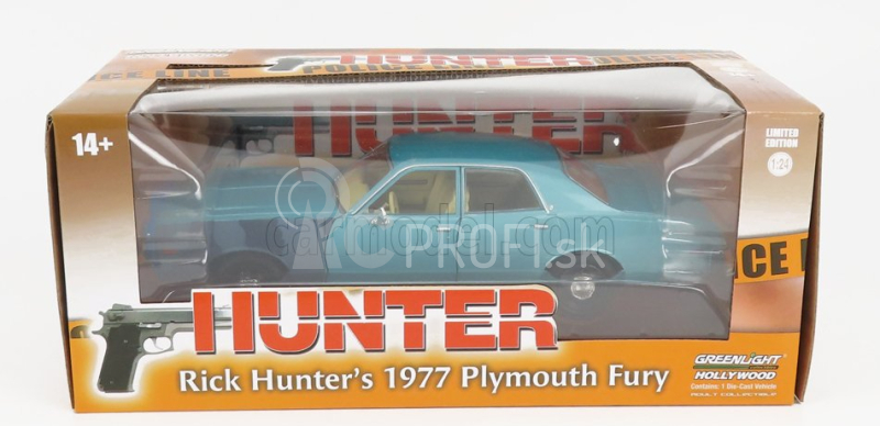 Greenlight Plymouth Fury Police 1977 - Hunter 1:24 modrá