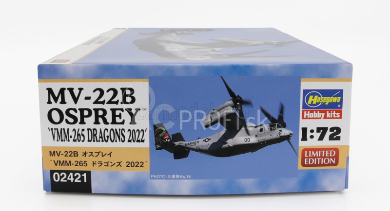 Hasegawa Boeing Mv-22b Osprey Vmm-265 Dragons Lietadlo vojenské 2022 1:72 /