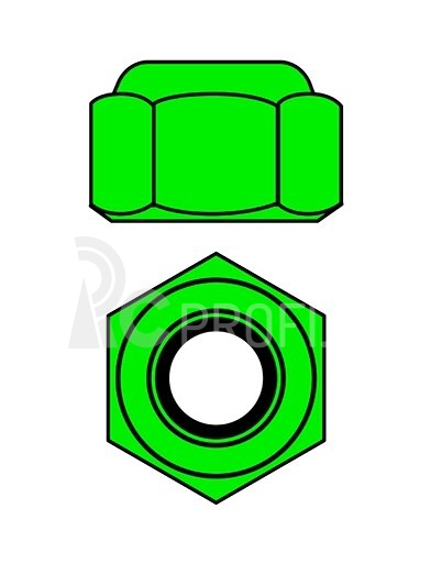 Hliníkové Nylon STOP matice M3 – zelené – 10 ks