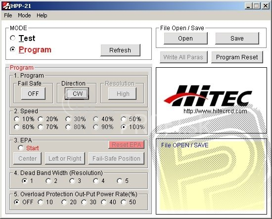 HPP-21 Tester a programátor digitál. serv s PC rozhraním (mini USB)