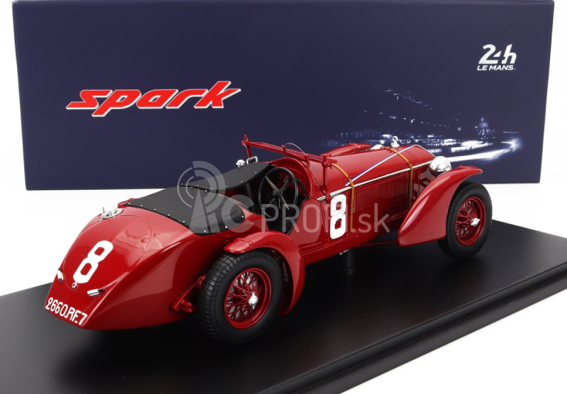 Iskra-model Alfa romeo 8c 2300lm 2.3l Preplňovaný Tím Raymond Sommer N 8 Víťaz 24h Le Mans 1932 R.sommer - L.chinetti - Con Vetrina - S vitrínou 1:18 Červená