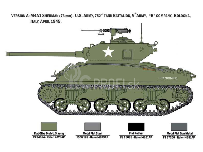 Italeri M4A1 Sherman s U.S. pechotou (1:35)