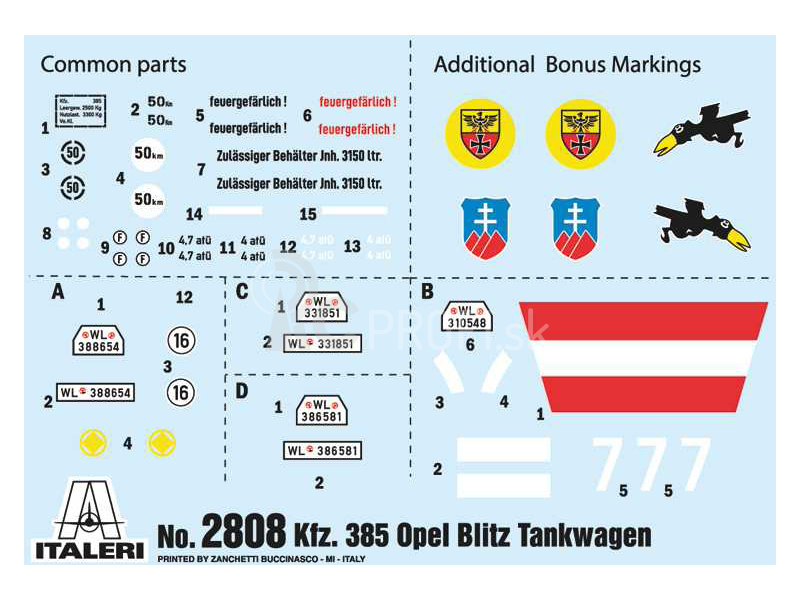 Italeri Opel Blitz Tankwagen Kfz. 385 – bitka o Britániu 80. výročie (1:48)