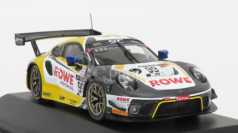 Ixo-models Porsche 911 991 4.0l Gt3 Team Rowe Racing N 99 24h Spa 2020 K.bachler - D.werner - J.andlauer 1:43 Žltá Biela Sivá