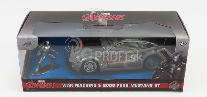 Jada Ford usa Mustang Coupe 2006 s figúrkou War Machine 1:32 sivá