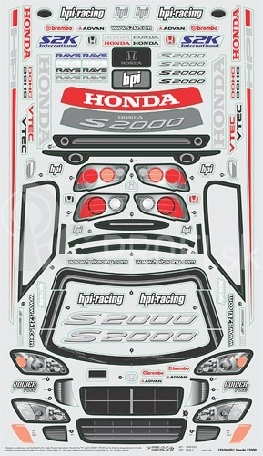 Karoséria číra Honda S2000 (200 mm/rázvor 255 mm)