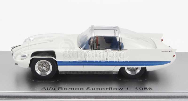 Kess-model Alfa romeo 6c 3000 Superflow I Pininfarina 1956 1:43 White Blue