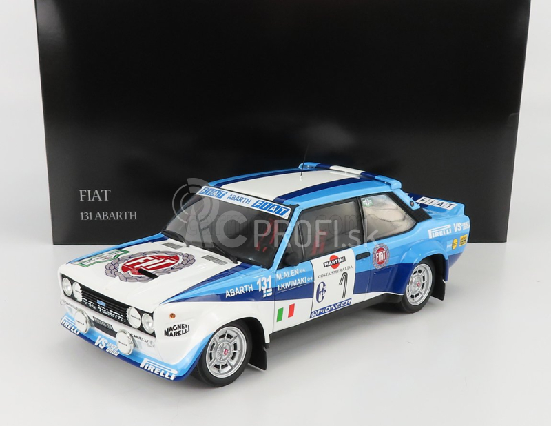 Kyosho Fiat 131 Abarth Team Fiat Works N 1 Rally Costa Smeralda 1981 M.alen - I.kivimaki 1:18 2 Tones Blue White