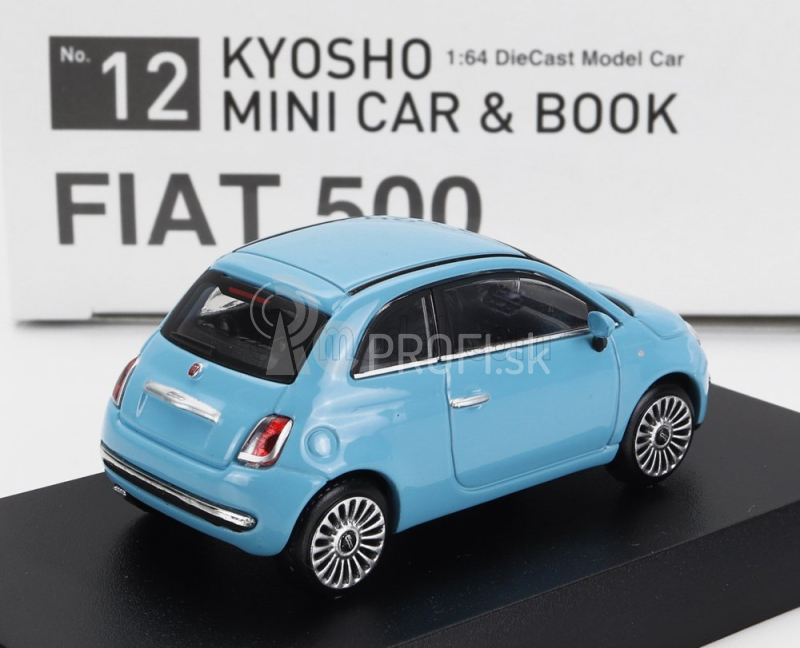 Kyosho Fiat Nuova 500 2007 s knihou 1:64 Svetlo modrá
