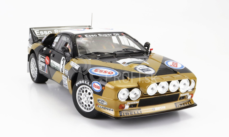 Kyosho Lancia 037 Grifone Esso N 3 Rally Targa Florio 1985 F.tabaton - L-tedeschini 1:18 Black Gold