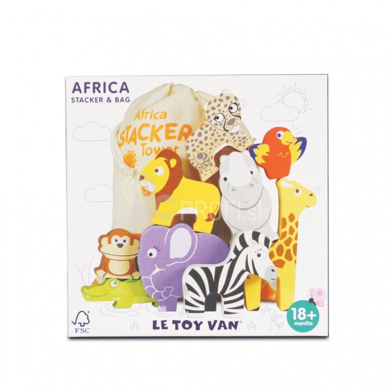 Le Toy Van Petilou Skladacia veža Afrika 9 kusov