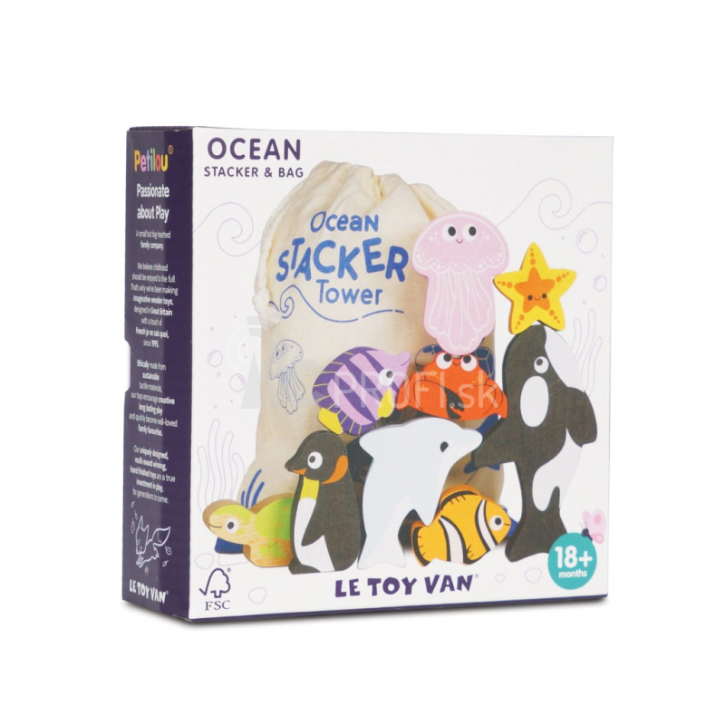 Le Toy Van Petilou Skladacia veža Ocean 9 kusov