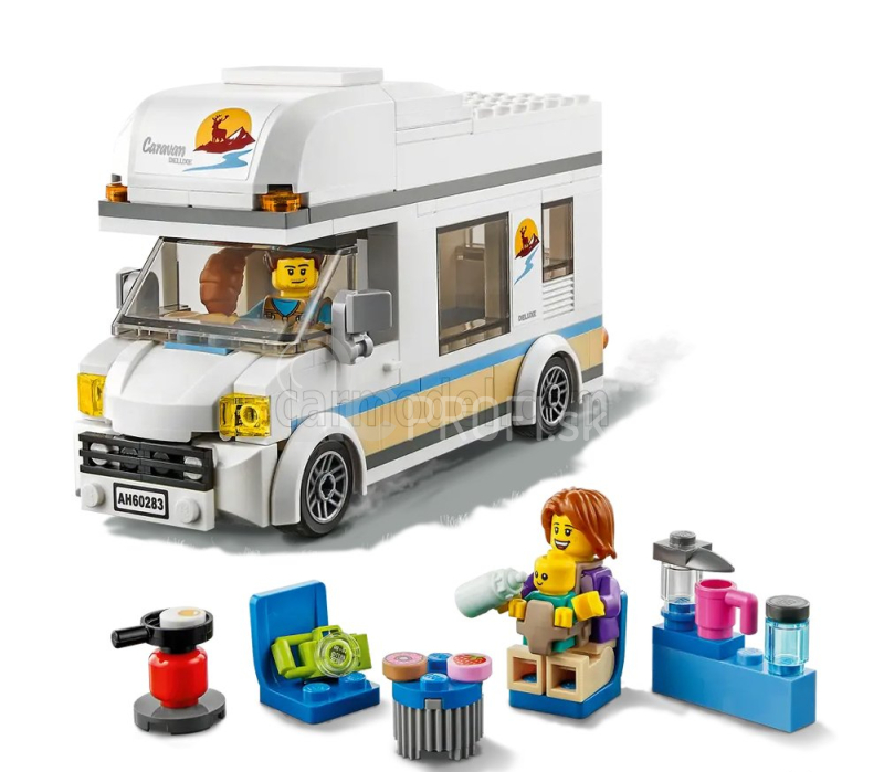 Lego Camper Lego City - Prázdninový kemp - 190 dielikov - 190 dielikov biela