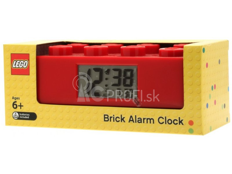 LEGO hodiny s budíkom – Brick červené