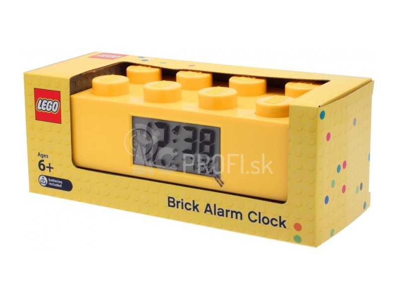 LEGO hodiny s budíkom – Brick žlté