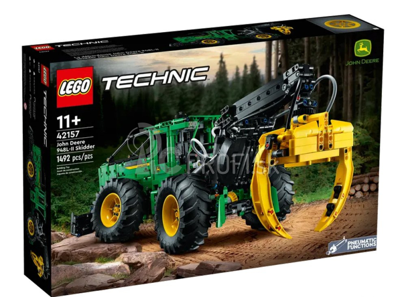 Lego John deere Lego Technic - 948l-ii Traktor so šmykom 2018 - 1492 dielikov Zeleno-žltá